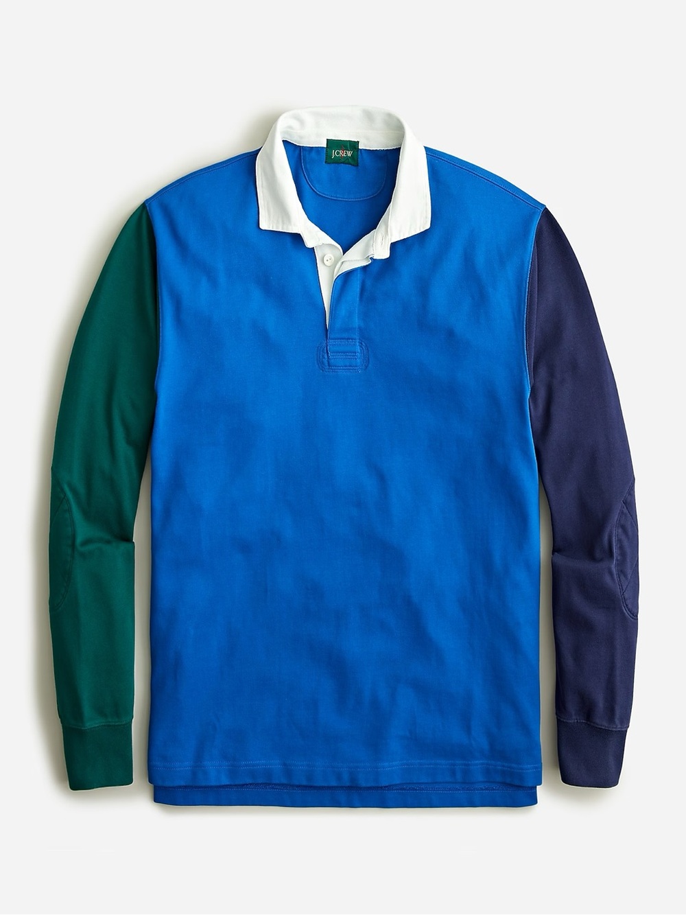 J. Crew Blue Colorblock Long-Sleeve Rugby Shirt size Large